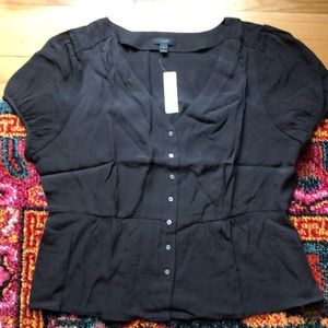 Jcrew Button-up peplum top. NWT